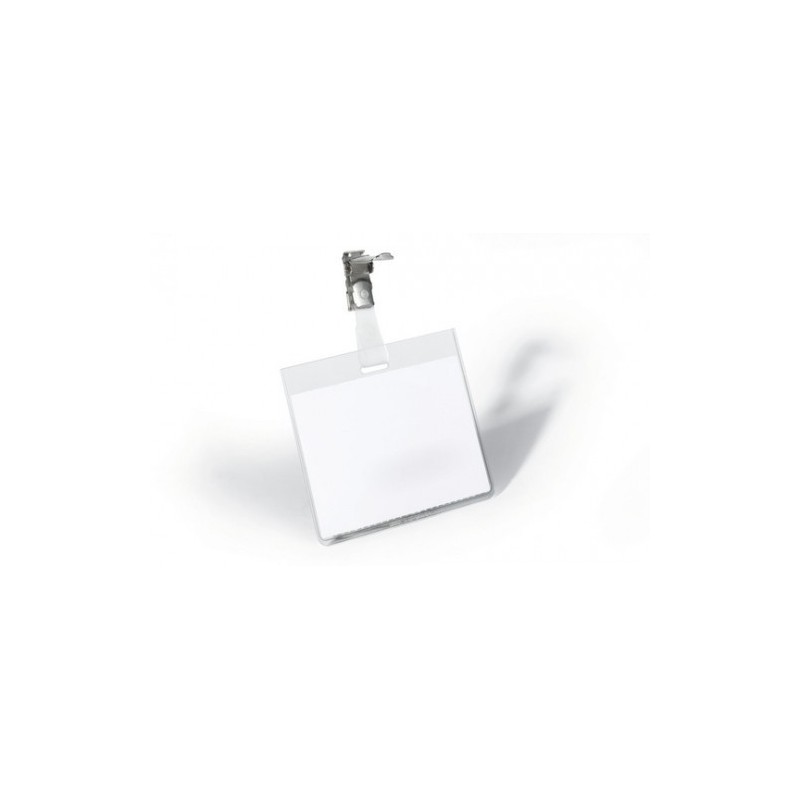 CAJA DE 25 PORTANOMBRES CON PINZA PVC TRANSPARENTE DURABLE 8003-19