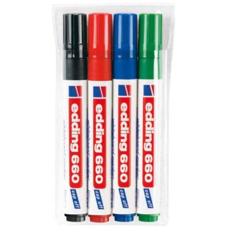 ESTUCHE 4 MARCADORES 660 PIZARRA BLANCA SURTIDOS EDDING 660/4 S