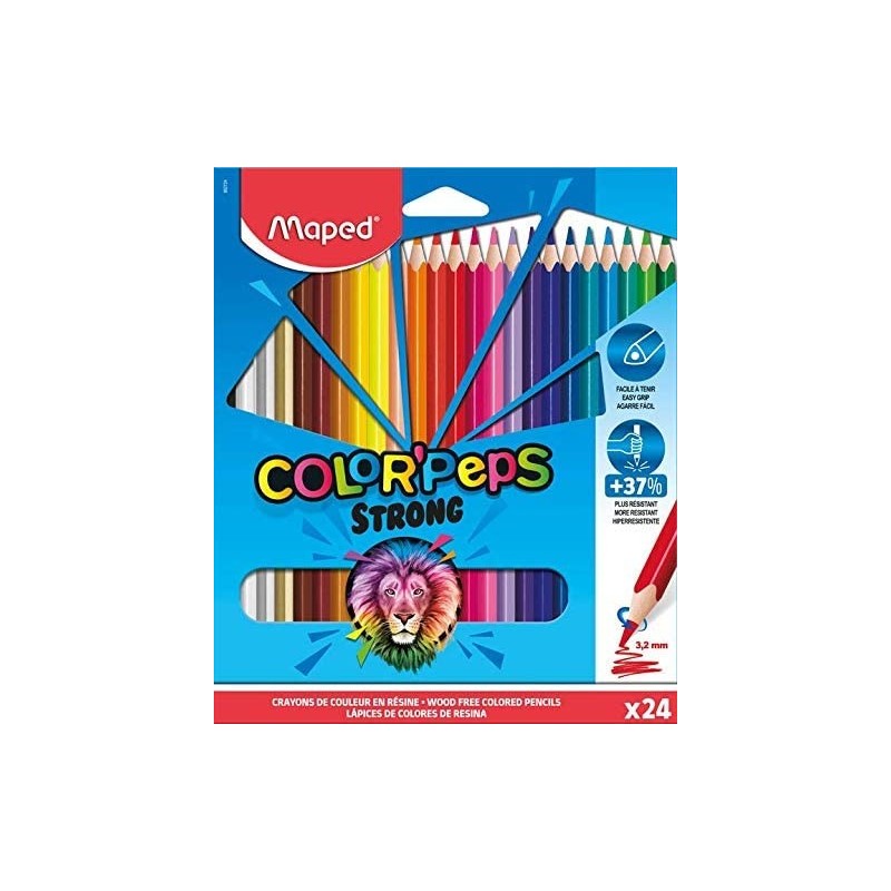 ESTUCHE CARTON 24 LAPICES COLORPEPS STRONG MAPED 862724