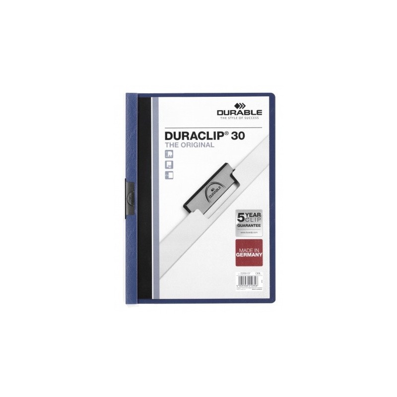 DOSSIER CON CLIP 30 H A4 AZUL OSCURO DURABLE 2200-07
