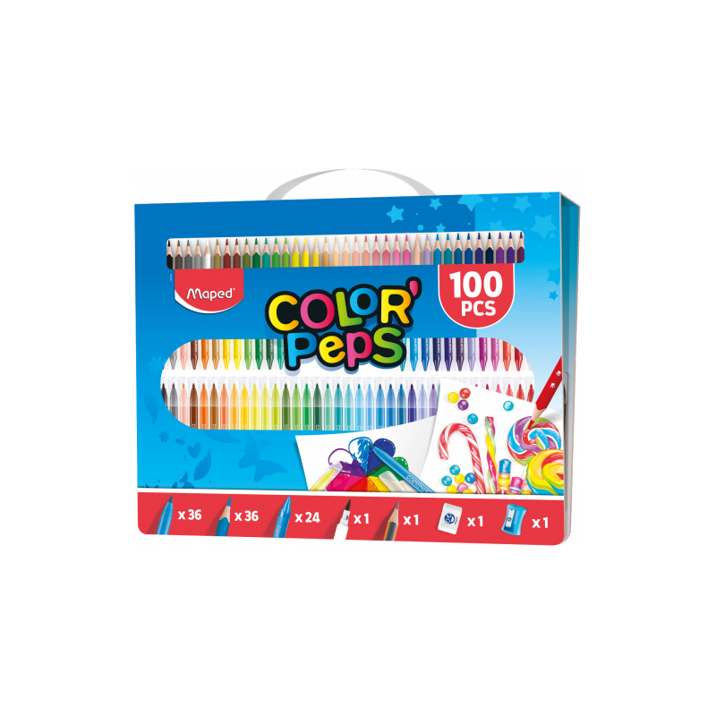 KIT DIBUJO 100 PIEZAS COLORPEPS MAPED 907003