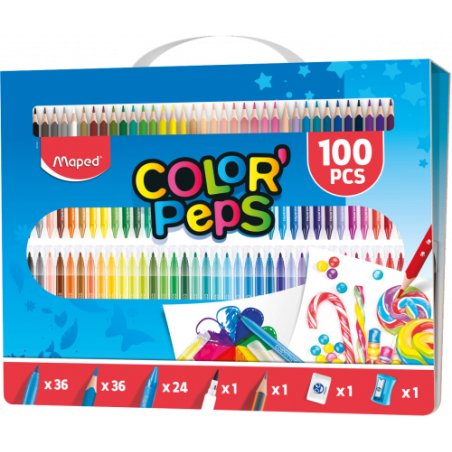 KIT DIBUJO 100 PIEZAS COLORPEPS MAPED 907003