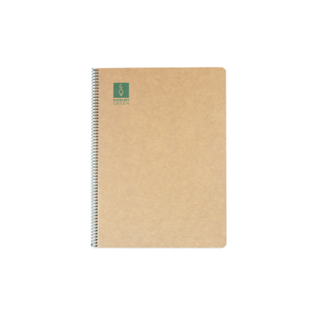 CUADERNO ESPIRAL DIN-A4 RECICLADO FSC 50 HOJAS 80G. HORIZONTAL CON MARGEN.GREEN ESCOLOFI 130200704