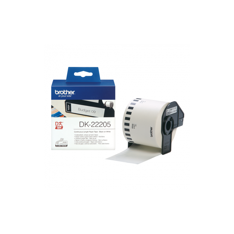 BROTHER CINTA DE PAPEL CONTINUO BLANCA, 62MM X 30,48M  (DK22