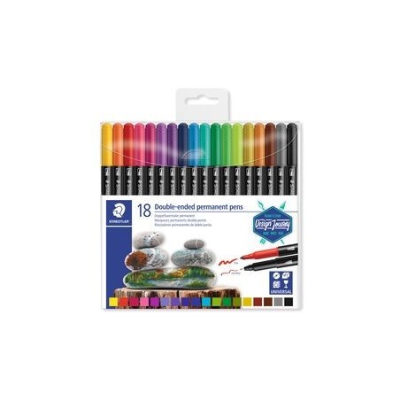 ESTUCHE DE PLÁSTICO CON 18 ROTULADORES, COLORES SURTIDOS STAEDTLER 3187 TB18