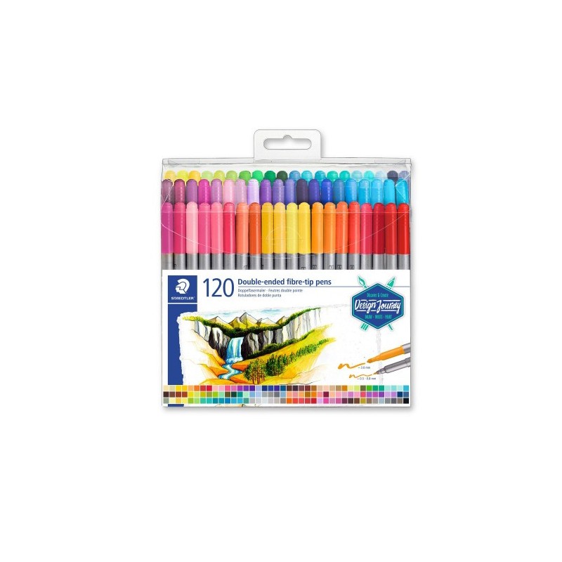 ESTUCHE DE PLÁSTICO CON 120 ROTULADORES, COLORES SURTIDOS STAEDTLER 3200 TB120