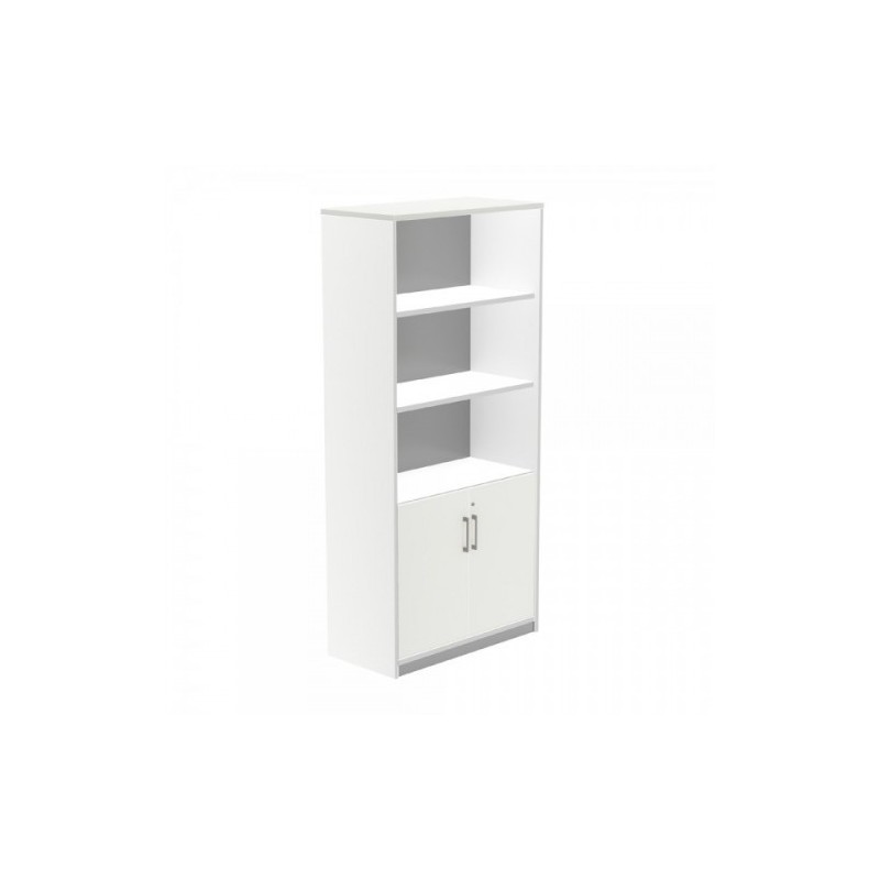 ARMARIO ALTO CON PUERTAS BAJAS 195X90X45 ESTRUCTURA BLANCA/PUERTAS BLANCO ROCADA 1103AW04