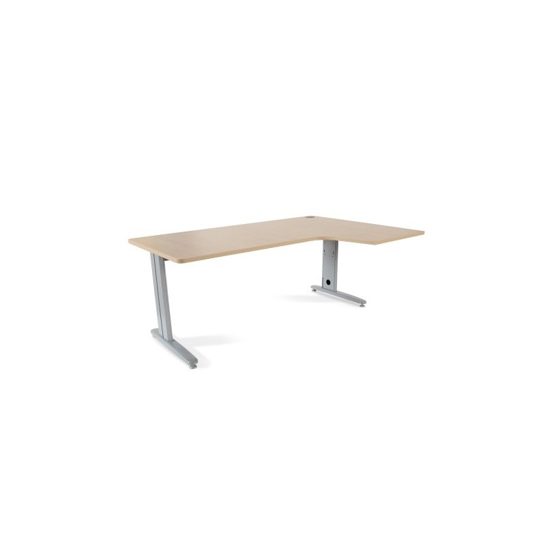 MESA DE OFICINA SERIE METAL FORMA L DERECHA 180X120 GRIS / HAYA  ROCADA 2052AC01