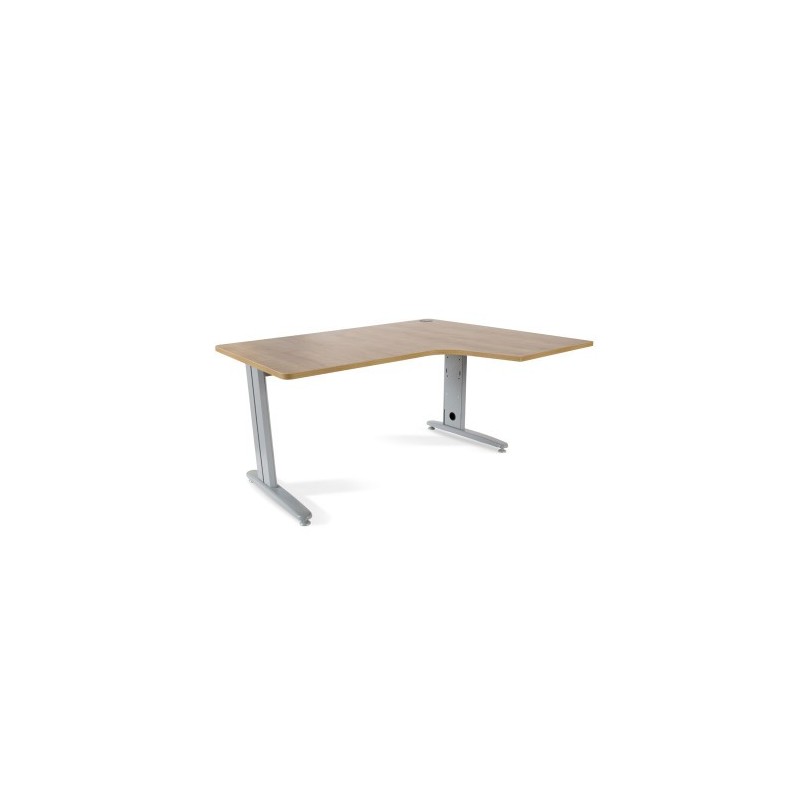 MESA DE OFICINA SERIE METAL FORMA L DERECHA 160X120 GRIS / ROBLE  ROCADA 2051AC08