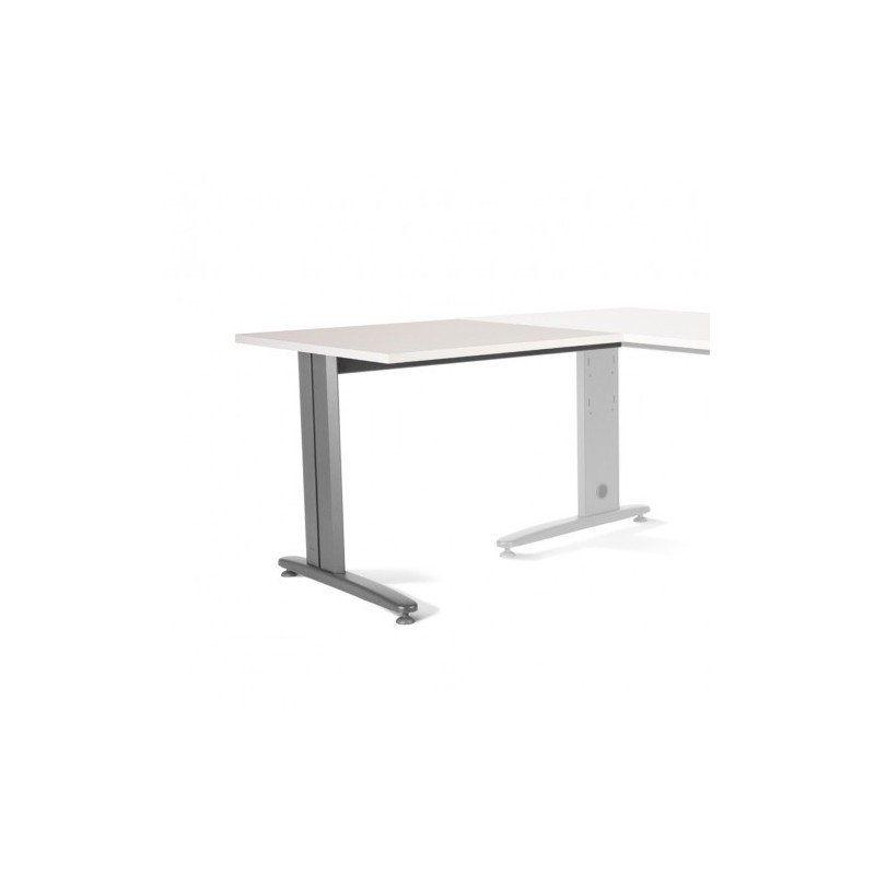 ALA PARA MESA DE OFICINA SERIE METAL 100X60 GRIS / BLANCO ROCADA 2102AC04