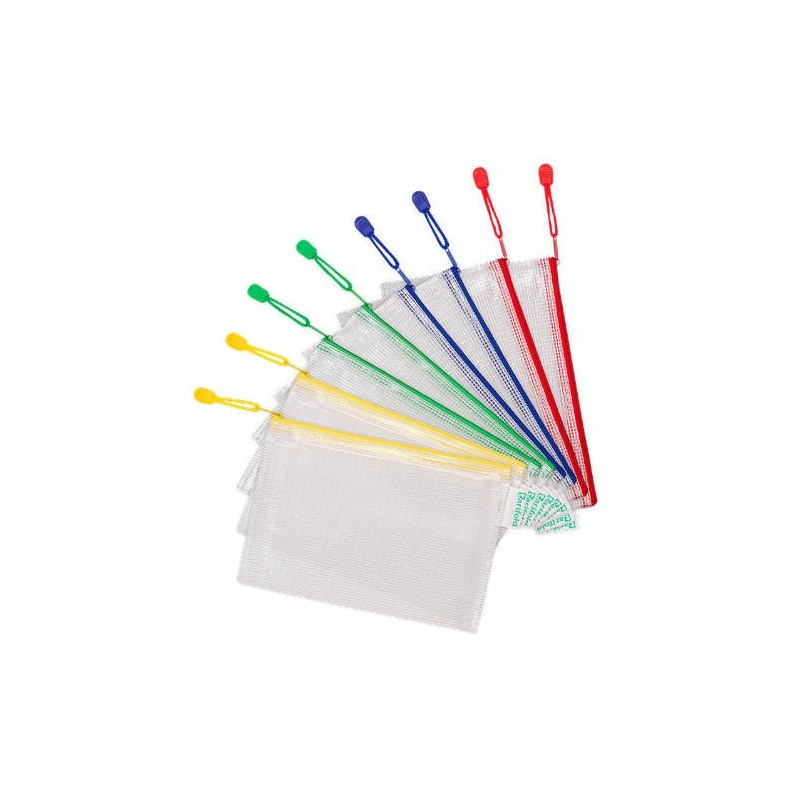 PACK DE 8 BOLSAS ZIPPER MULTIUSOS PVC - CON CIERRE CREMALLERA A6 SURTIDO TARIFOLD 509069