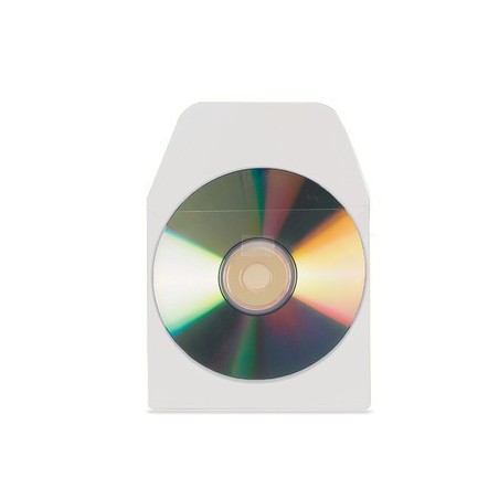 PACK DE 10 FUNDAS CD-DVD PP TRANSPARENTE AUTOADHESIVAS CON SOLAPA 3L 6832-10