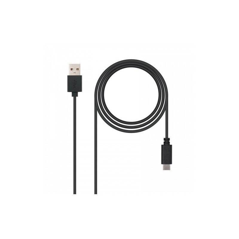 Nanocable USB 2.0, 2m cable USB USB C 2 x USB A Negro