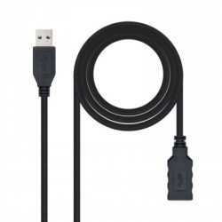 Nanocable Cable USB 3.0, Tipo A/M-A/H, Negro, 3.0 M