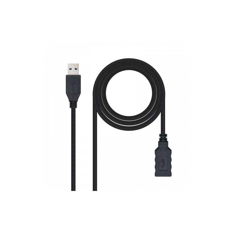 Nanocable Cable USB 3.0, Tipo A/M-A/H, Negro, 3.0 M