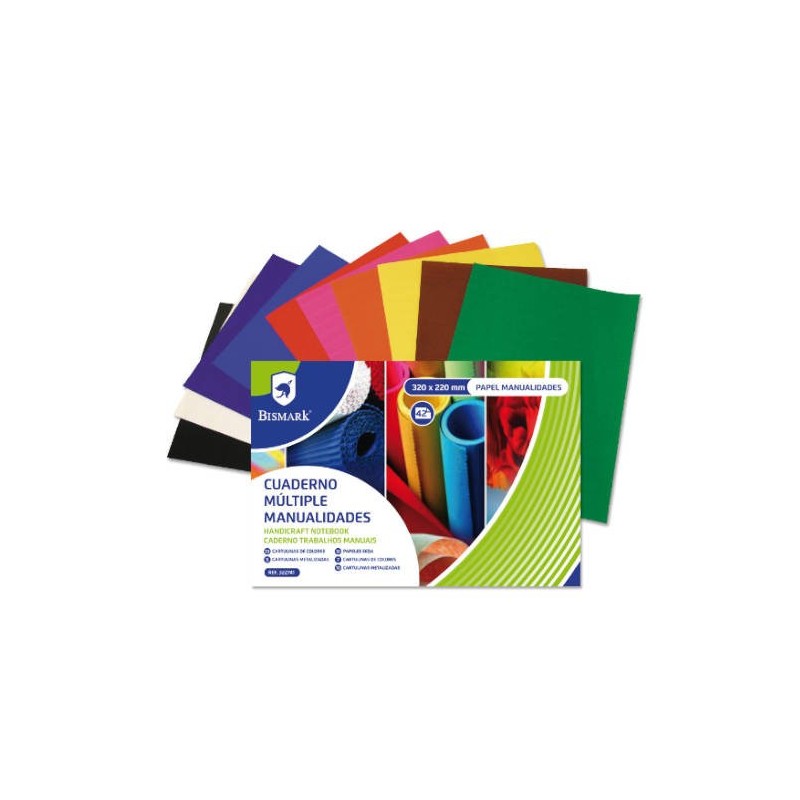 CUADERNO MULTIPLES MANUALIDADES 42 HOJAS COLORES 32 X 22 CM. BISMARK 322741