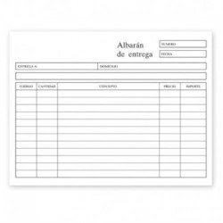 TALONARIO ALBARANES 1/4 APAISADO CASTELLANO DUPLICADO (71402/A) INGRAF 350233