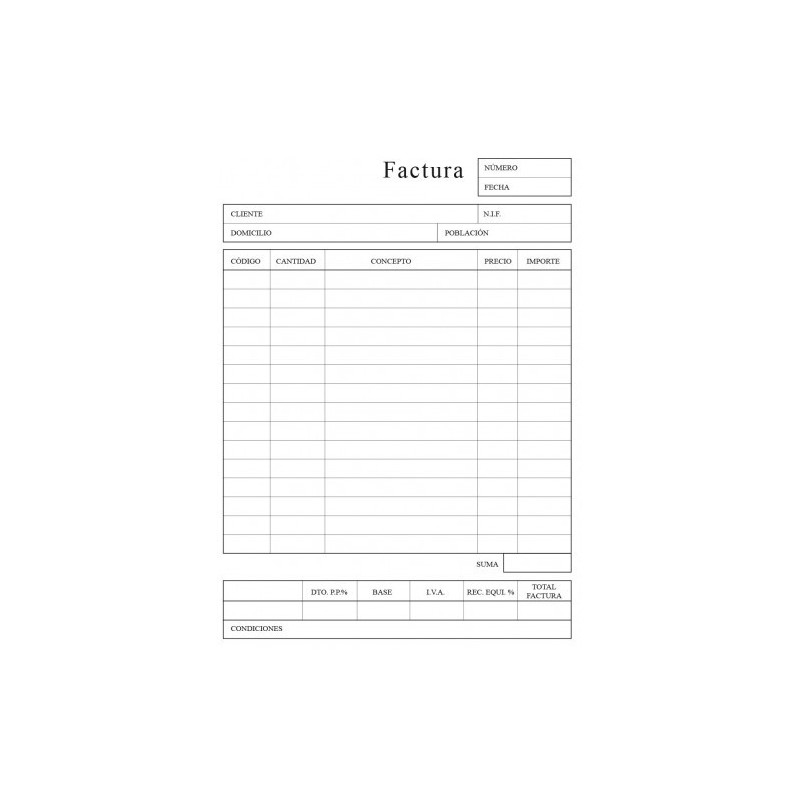 TALONARIO FACTURAS 1/4 NATURAL CASTELLANO DUPLICADO (72402) INGRAF 350243