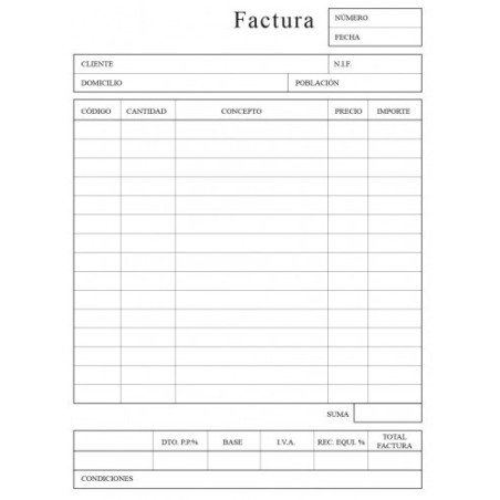TALONARIO FACTURAS 1/4 NATURAL CASTELLANO DUPLICADO (72402) INGRAF 350243