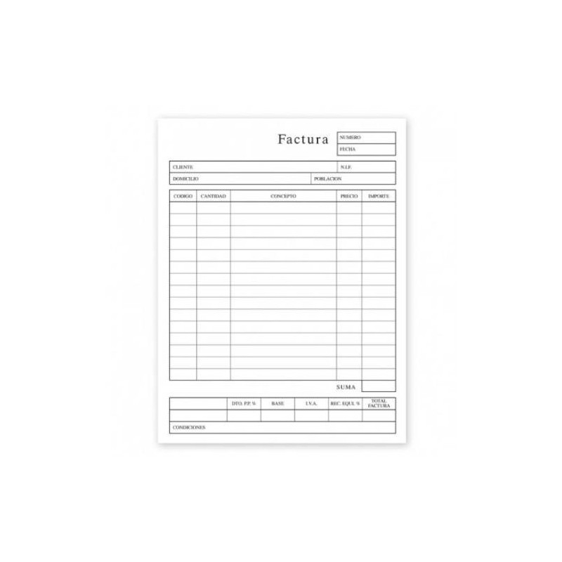 TALONARIO FACTURAS A4 NATURAL CASTELLANO DUPLICADO (72102) INGRAF 350241