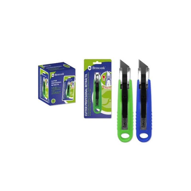 CUTTER PROFESIONAL CON HOJA RETRACTIL AUTOMATICA BISMARK 326994
