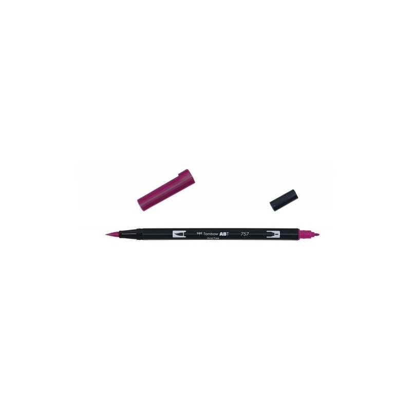 ROTULADOR DOBLE PUNTA PINCEL COLOR PORT RED TOMBOW ABT-757