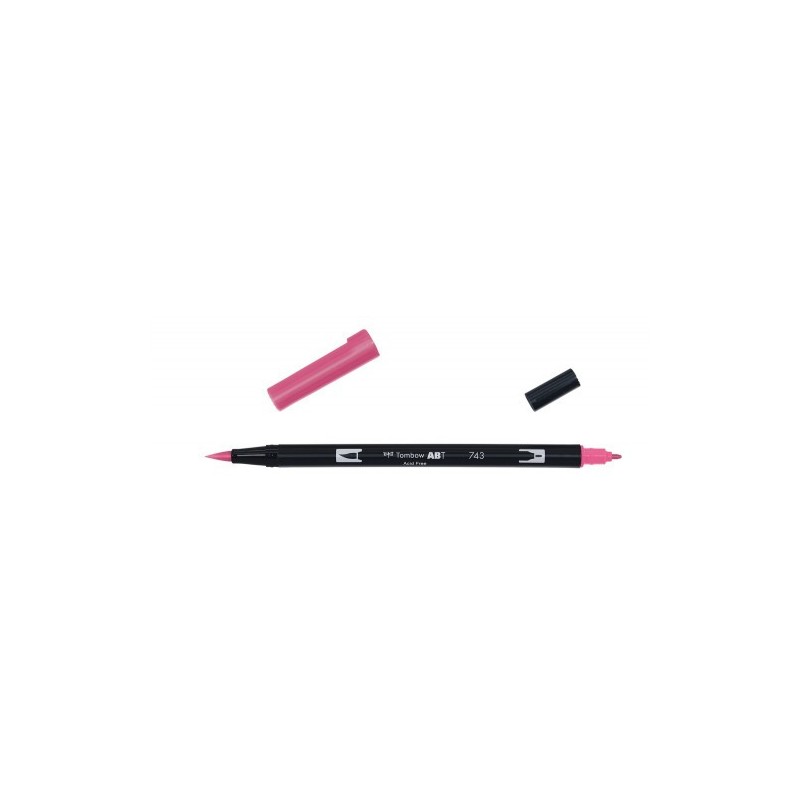 ROTULADOR DOBLE PUNTA PINCEL COLOR HOT PINK TOMBOW ABT-743