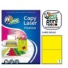 CAJA 70 HOJAS ETIQUETAS AMARILLO FLUORESCENTE CON ESQUINAS REDONDAS-LÁSER/INYECCIÓN DE TINTA/FOTOCOPIADORAS-200X142 MM TICO LP4FG-200142