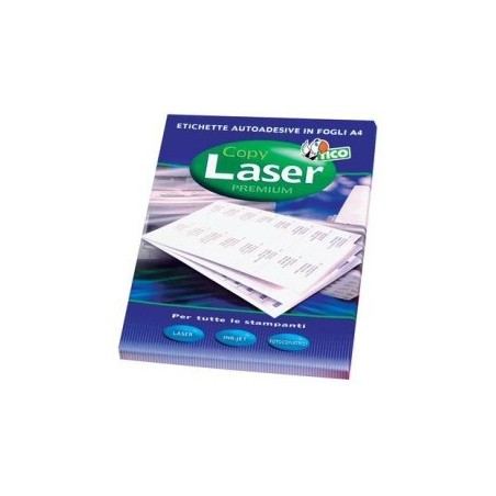 CAJA 100 HOJAS ETIQUETAS BLANCAS SIN MÁRGENES-LÁSER/LÁSER DE COLOR/INYECCIÓN DE TINTA/FOTOCOPIADORAS-70X37 MM TICO LP4W-7037