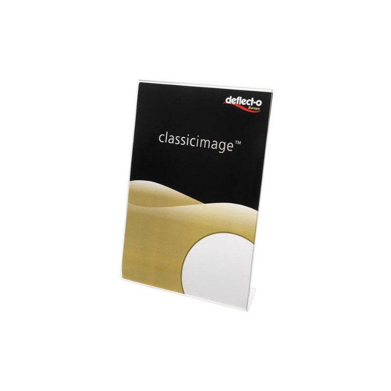 EXPOSITOR DE SOBREMESA EN FORMA L POLIESTIRENO A4 VERTICAL DEFLECTO 47401