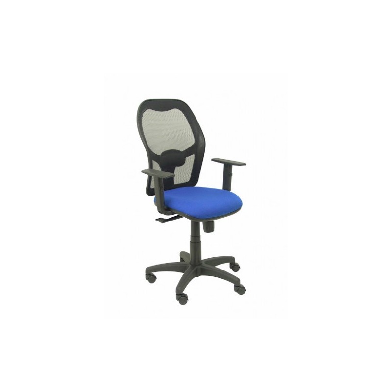 SILLA MODELO ALOCÉN MALLA NEGRA BRAZO REGULABLE ASIENTO BALI AZUL PIQUERAS Y CRESPO 345SNB229B10