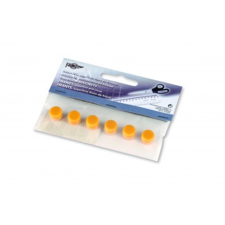 BLISTER DE 6 IMANES REDONDOS 10MM. EN COLOR AMARILLO FAIBO 60-10-05