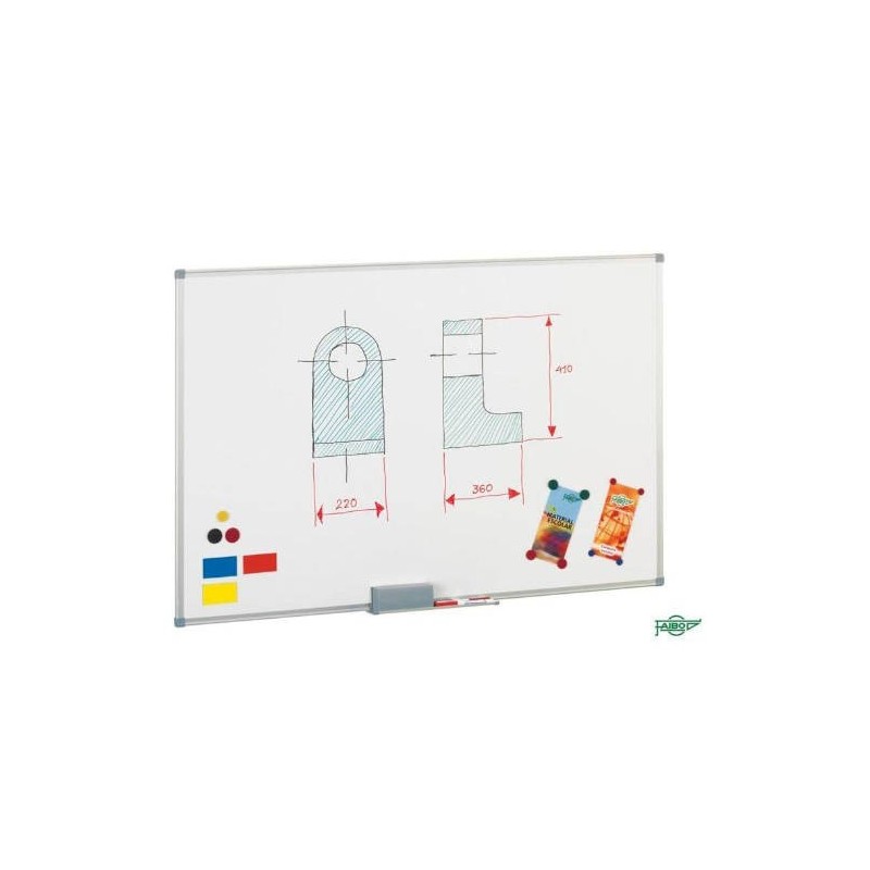 PIZARRA MAGNETICA BLANCA DE ACERO LACADO 120X180 CM. MARCO ALUMINIO FAIBO 840-12T