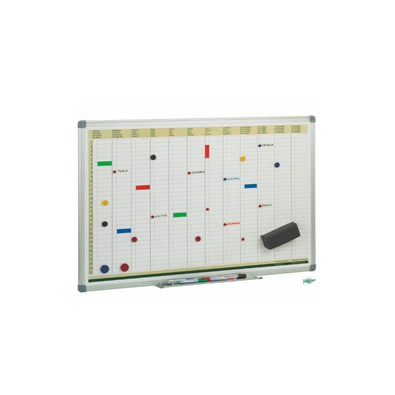 PLANING ANUAL MAGNETICO CON MARCO DE ALUMINIO 60X90 CM. FAIBO PLA