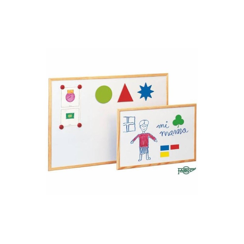 PIZARRA MAGNETICA BLANCA CON MARCO EN MADERA PINO 60X90 CM. FAIBO 702-3