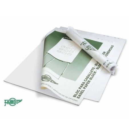 BLOC PAPEL PARA PIZARRA CABALLETE EN LISO 25 HOJAS 70 GR. 90X65 CM. FAIBO BLC-25B