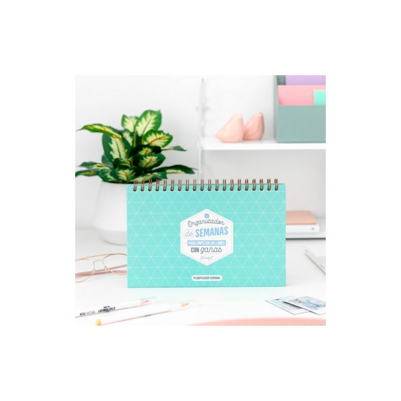 PLANIFICADOR ATEMPORAL ORGANIZADOR DOBLE ESPIRAL "PARA EMPEZAR LOS LUNES CON GANAS" MR.WONDERFUL WOA09469ES