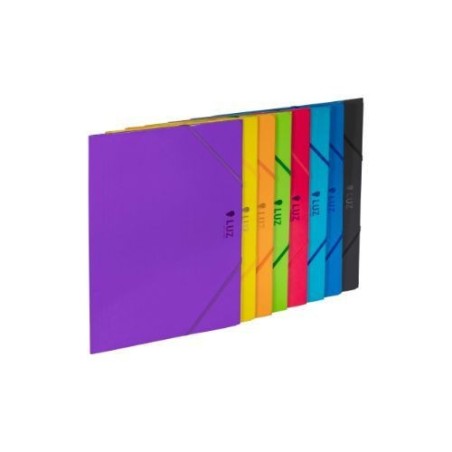 CARPETA SOLAPAS CARTON "LUZ" TAMAÑO FOLIO CON GOMA COLOR NEGRO CARCHIVO 2033L06