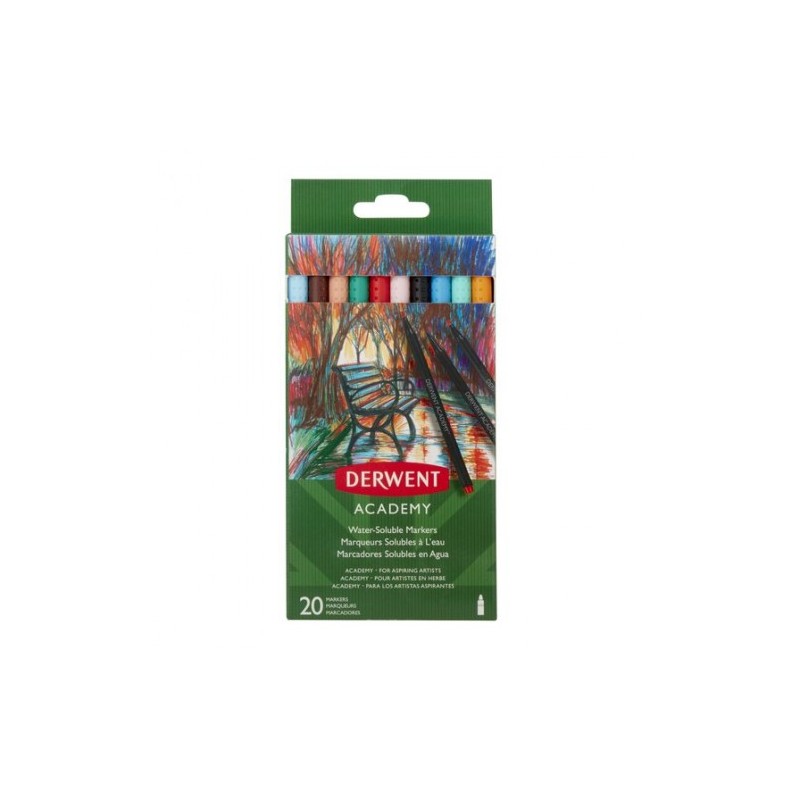 PACK DE 20 ROTULADROES PUNTA FINA ALTA CALIDAD COLORES SURTIDOS DERWENT 98202