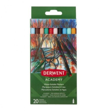 PACK DE 20 ROTULADROES PUNTA FINA ALTA CALIDAD COLORES SURTIDOS DERWENT 98202