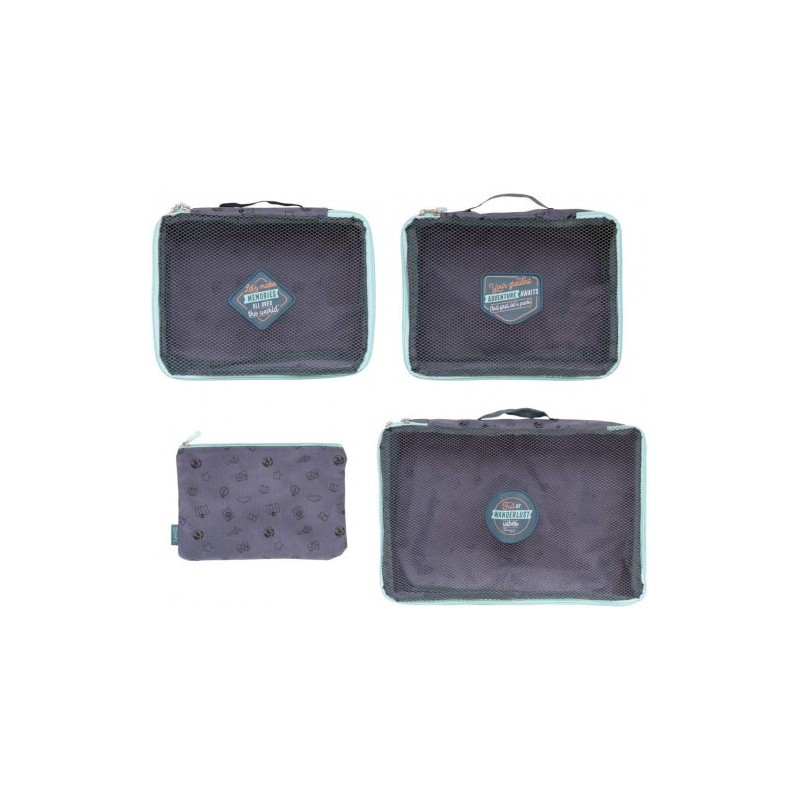 SET DE 3 ORGANIZADORES DE EQUIPAJE + NECESER - GREATEST ADVENTURE MR.WONDERFUL WOA10166EM