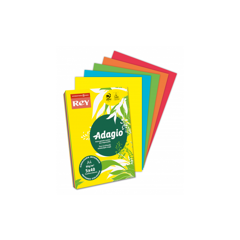 PAQUETE 500H PAPEL 80GR A4 VERDE INTENSO ADAGIO 156251