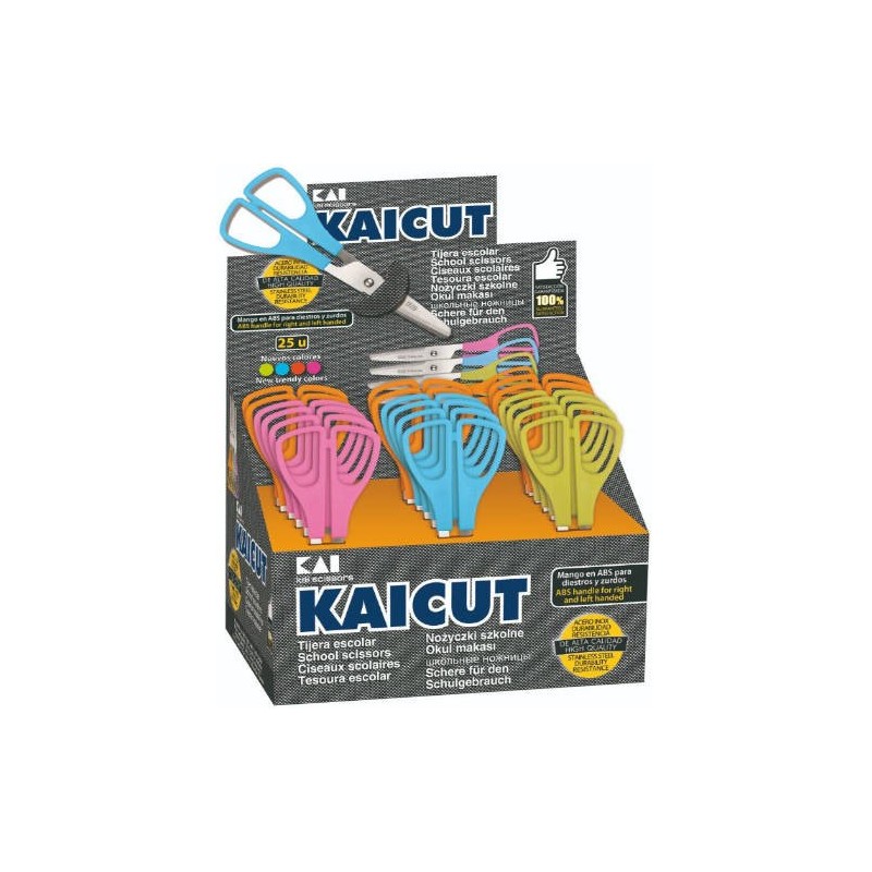 EXPOSITOR DE 25 UNIDADES TIJERAS ESCOLARES KAICUT 13 CM. ALPINO PT0014