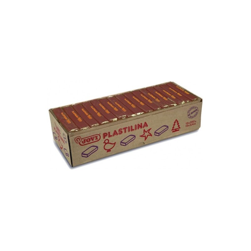 CAJA 15 PASTILLAS PLASTILINA 350 G - MARRÓN JOVI 7209