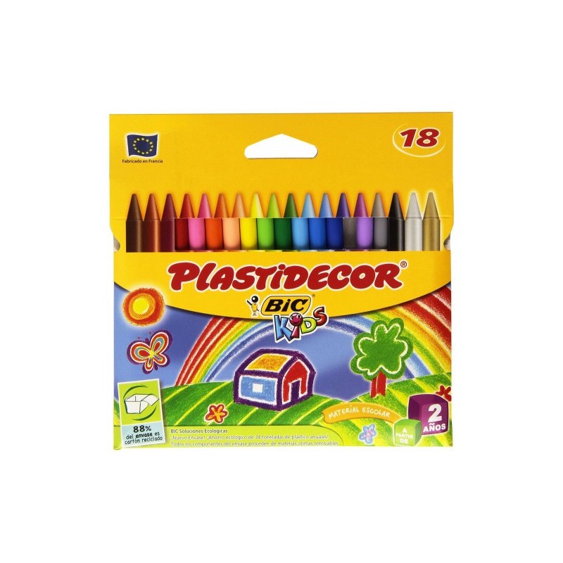 ESTUCHE 18 CERAS DE COLOR QUE NO ENSUCIAN PLASTIDECOR 8757711