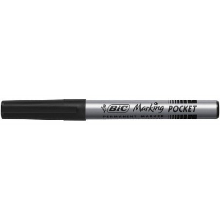 MARCADOR PERMANENTE POCKET 1445 TRAZO 1MM. COLOR NEGRO BIC 8209021