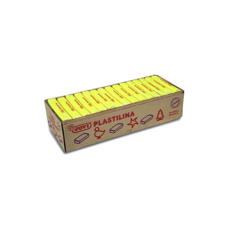 CAJA 15 PASTILLAS PLASTILINA 350 G - AMARILLO JOVI 7202