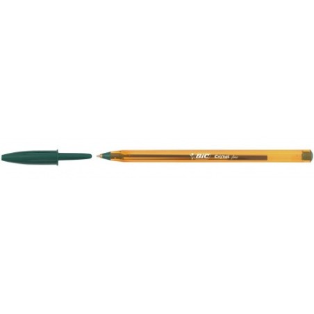 BOLIGRAFO CRISTAL FINE CUERPO NARANJA TRAZO 0,3 MM. COLOR VERDE BIC 872729