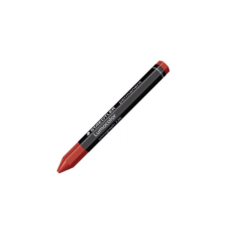 LAPIZ CERA PERMANENTE LUMOCOLOR OMNIGRAPH 12MM. ROJO STAEDTLER 236-2