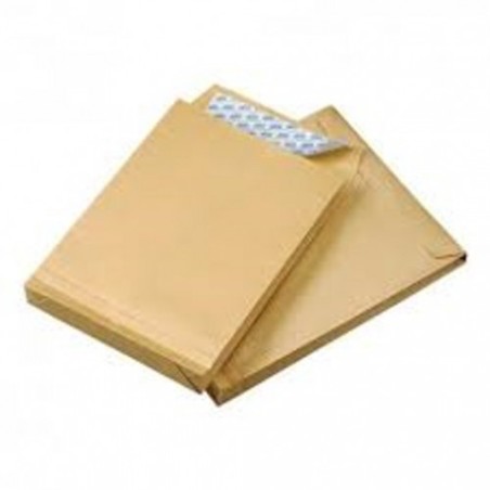 CAJA 250 BOLSAS FUELLE (280X365X30) KRAFT ARMADO 155 GRS. FUELLE 3 LADOS - ENVIO SEGURIDAD AUTOADHESIVO TIRA DE SILICONA SAM 149037